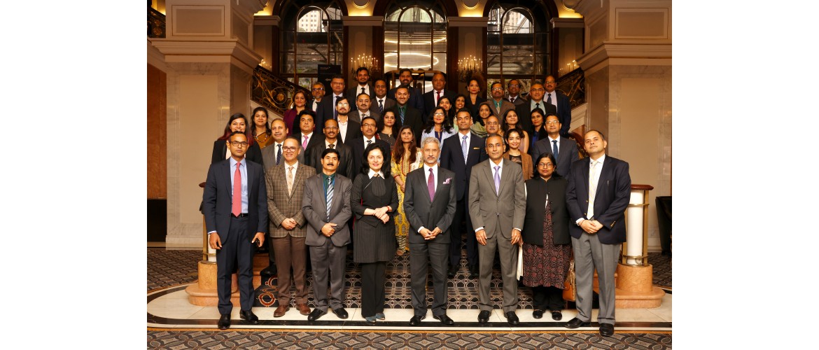  The External Affairs Minister, Dr. S. Jaishankar, with the entire team of the Permanent Mission of India